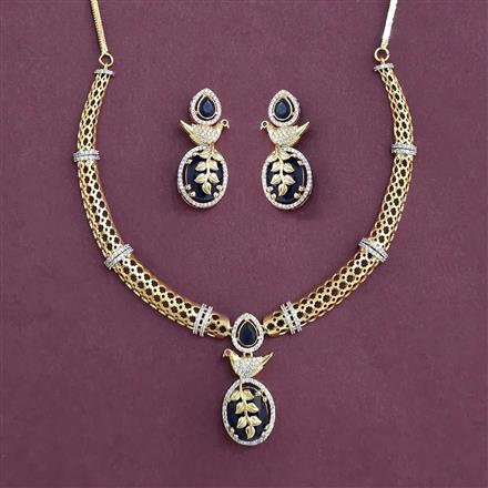 Cz Classic Necklace Set With 2 Tone Plating