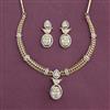 Cz Classic Necklace Set With 2 Tone Plating