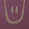 Cz Classic Necklace Set With Mehndi 2 Tone Rhodium Plating