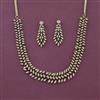 Cz Classic Necklace Set With Mehndi 2 Tone Rhodium Plating