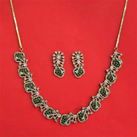 Cubic Zirconia Classic Necklace Set With Mehndi Plating