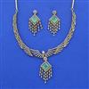 Cz Classic Necklace Set With Mehndi Plating