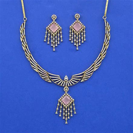 Cz Classic Necklace Set With Mehndi Plating