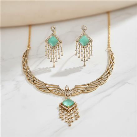 Cz Classic Necklace Set With Mehndi Plating