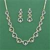 Cz Delicate Necklace Set With Mehndi 2 Tone Rhodium Plating