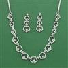 Cz Delicate Necklace Set With Mehndi 2 Tone Rhodium Plating