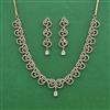 Cz Classic Necklace Set With Mehndi 2 Tone Rhodium Plating