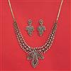 Cubic Zirconia Classic Necklace Set With Mehndi Plating