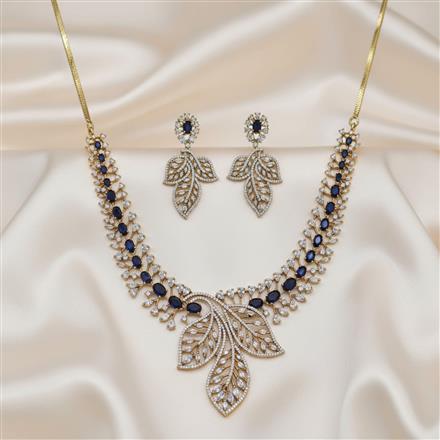 Cubic Zirconia Classic Necklace Set With Mehndi Plating