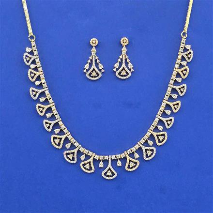 Cz Classic Necklace Set With 2 Tone Plating