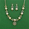 Cz Classic Necklace Set With Rhodium 2 Tone Plating
