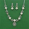 Cz Classic Necklace Set With Rhodium 2 Tone Plating