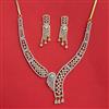 Cubic Zirconia Classic Necklace Set With Mehndi 2 Tone Rhodium Plating