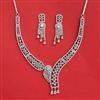 Cubic Zirconia Classic Necklace Set With Mehndi 2 Tone Rhodium Plating