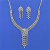 Cz Classic Necklace Set With 2 Tone Rhodium Plating