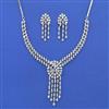 Cz Classic Necklace Set With 2 Tone Rhodium Plating