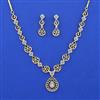 Cubic Zirconia Classic Necklace Set With 2 Tone Rhodium Plating