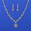 Cubic Zirconia Classic Necklace Set With 2 Tone Rhodium Plating