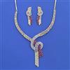 Cz Classic Necklace Set With 2 Tone Plating