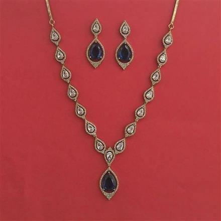American Diamond Classic Necklace With Mehndi Plating