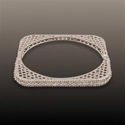 Cz Delicate Kada With 2 Tone Rhodium Plating