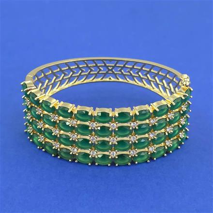 Cz Broad Kada With Gold Plating