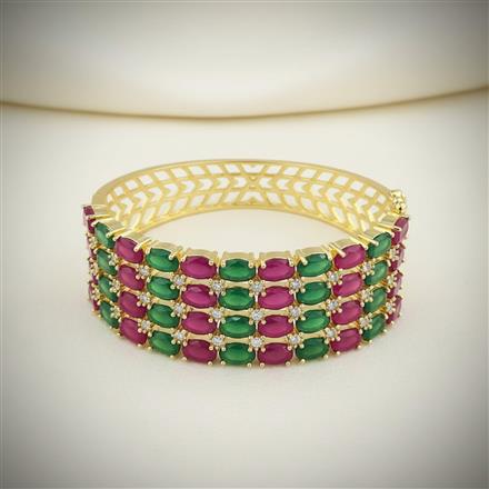 Cz Broad Kada With Gold Plating