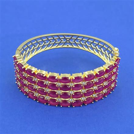 Cz Broad Kada With Gold Plating