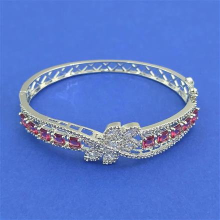 Cz Classic Kada With Rhodium Plating