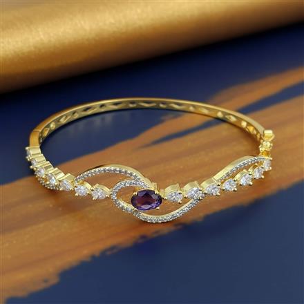 Cz Delicate Kada With 2 Tone Plating