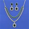 Cz Classic Necklace Set With Rhodium Plating