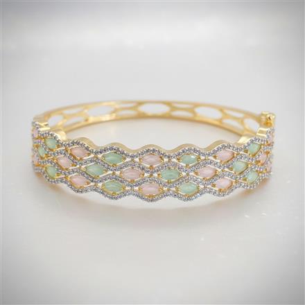 Cz Openable Kada With 2 Tone Plating