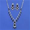 Cz Classic Necklace Set With Rhodium Plating