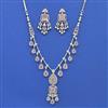Cz Classic Necklace Set With Rhodium Plating