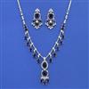 Cz Classic Necklace Set With Rhodium Plating