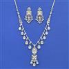 Cz Classic Necklace Set With Rhodium Plating