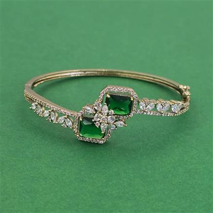 Cz Openable Kada With Mehndi Plating