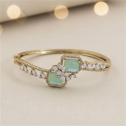 Cz Openable Kada With Mehndi Plating