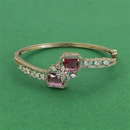 Cz Openable Kada With Mehndi Plating