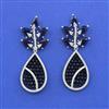 Cz Classic Earring With Rhodium Plating