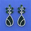 Cz Classic Earring With Rhodium Plating