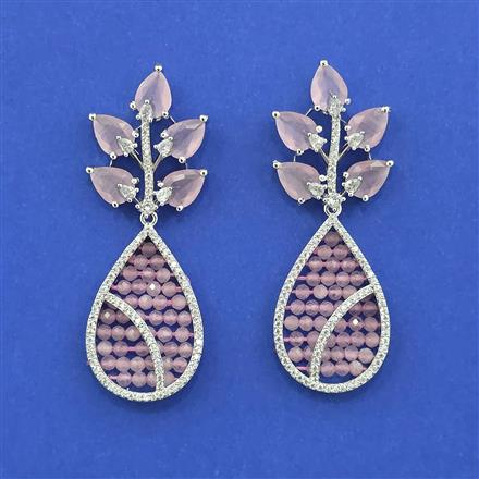 Cz Classic Earring With Rhodium Plating