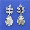 Cz Classic Earring With Rhodium Plating