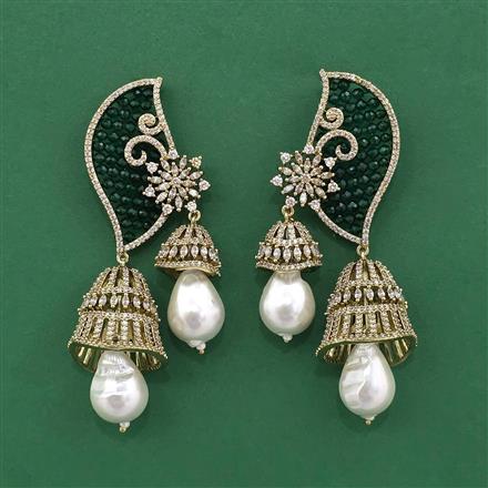 Cz Classic Earring With Mehndi Plating