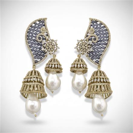 Cz Classic Earring With Mehndi Plating