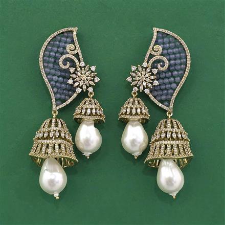 Cz Classic Earring With Mehndi Plating