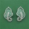 Cz Classic Earring With Rhodium Plating