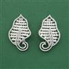 Cz Classic Earring With Rhodium Plating