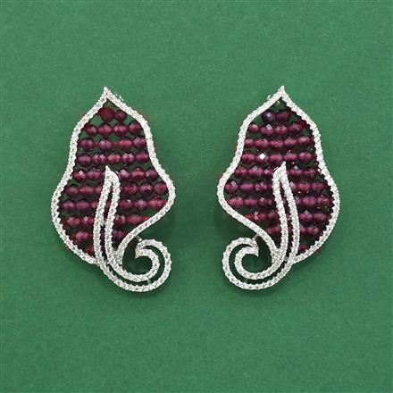 Cz Classic Earring With Rhodium Plating