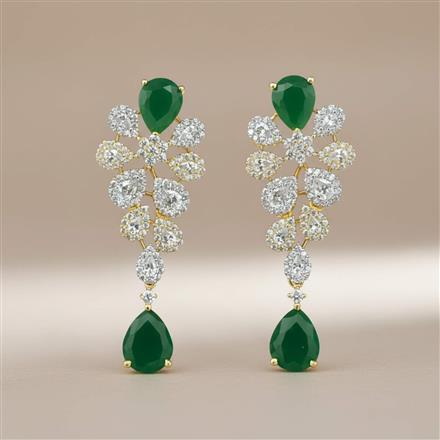 Cz Classic Earring With 2 Tone Plating
